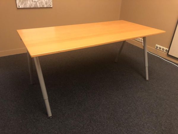 Table de réunion - Bois Et Métallique - Blois Clair Et Métal Gris