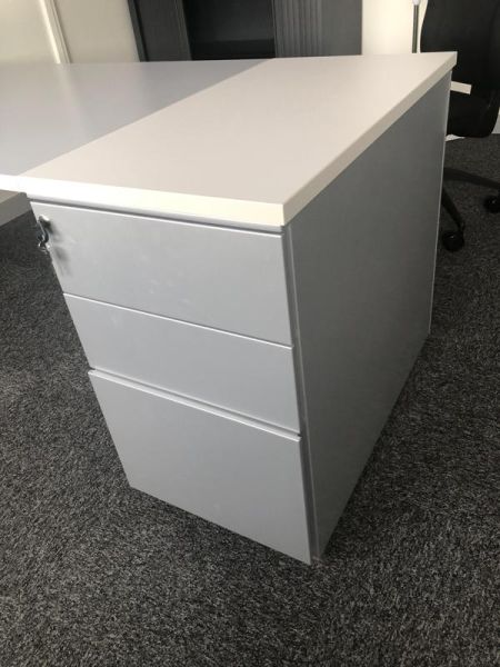 Caisson à roulettes - Bois Et Métallique - Blois Clair Et Métal Gris