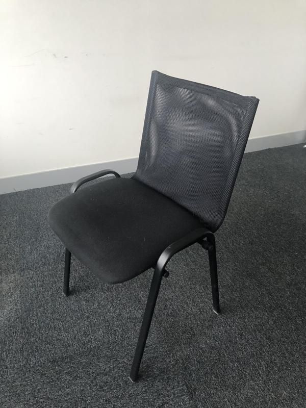 Chaise visiteur - Tissu Et Métal - Noir