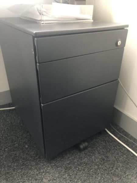 Caisson à roulettes - Métal - Gris Foncé