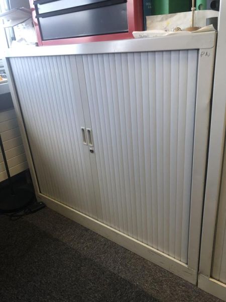 Armoire Basse 120 - Métal - Gris