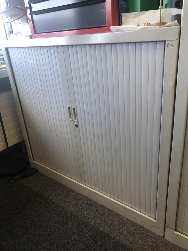 Armoire Basse 120 - Métal - Gris