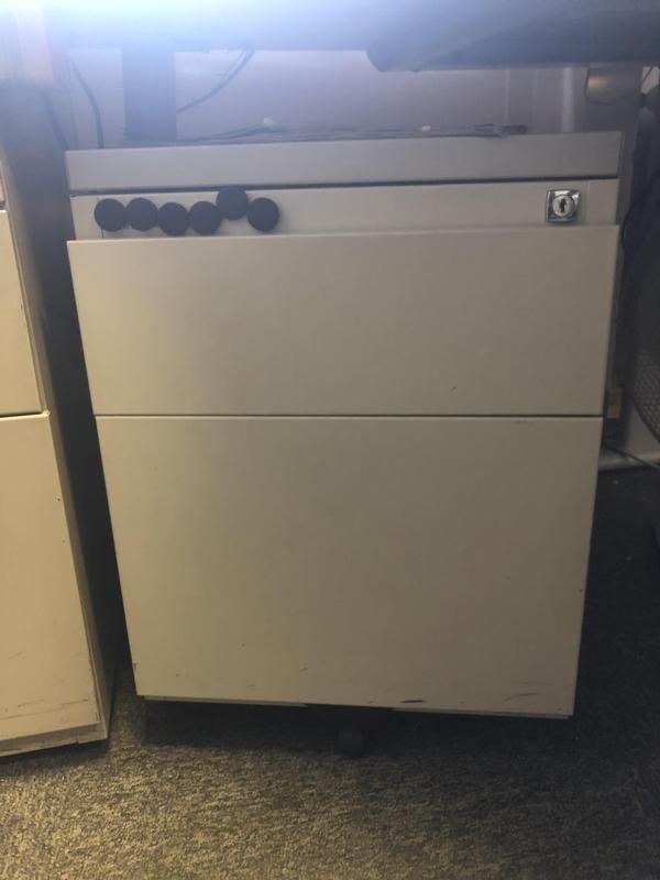 Caisson à roulettes - Métal - Gris clair