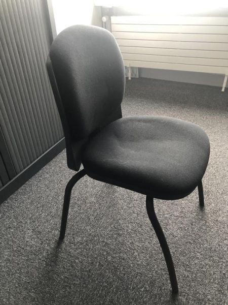 Chaise visiteur - Tissu Et Métal - Noir