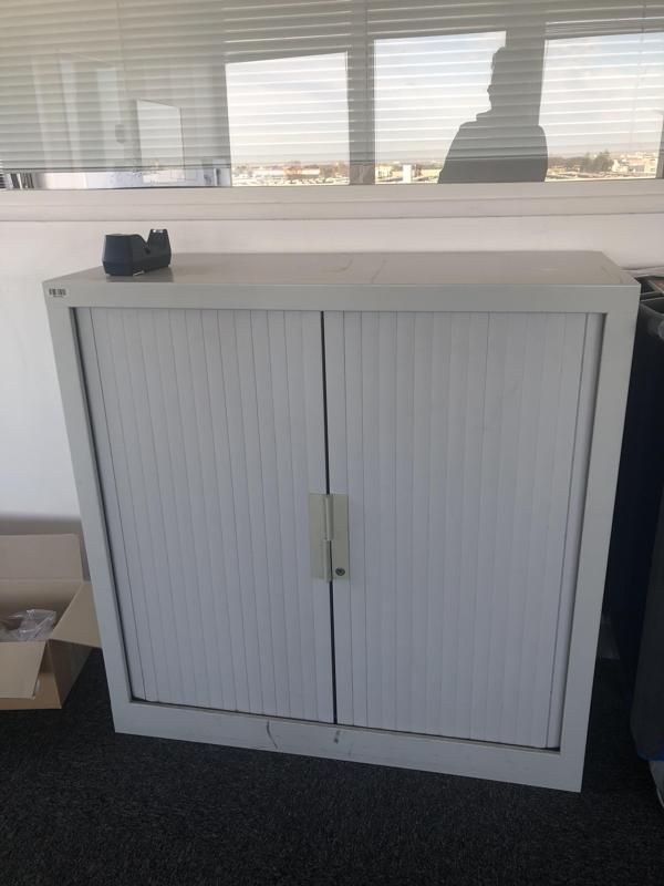 Armoire Basse 100 - Métal - Gris