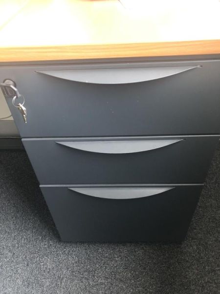 Caisson sans roulettes - Bois Et Métallique - Blois Clair Et Métal Gris Foncé