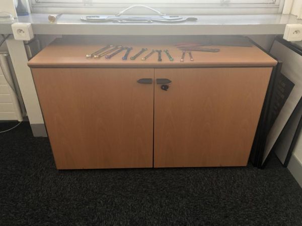 Armoire basse 120 - Bois  - Blois Clair et noir