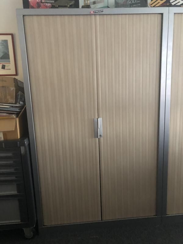 Armoire haute 120 - Métal - Bois clair et gris