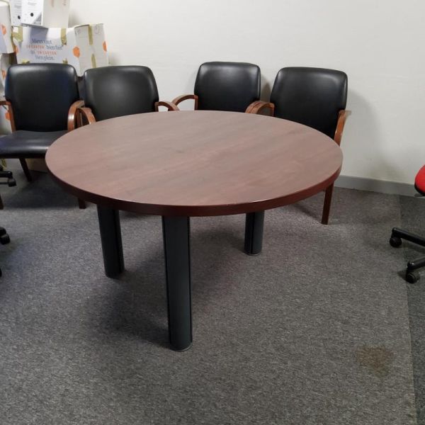 Table de réunion  - Bois clair Et Métallique - Plateau Bois Clair Et Pied Gris