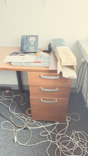 Caisson sans roulettes - Bois Et Métallique - Blois Clair Et Métal Gris