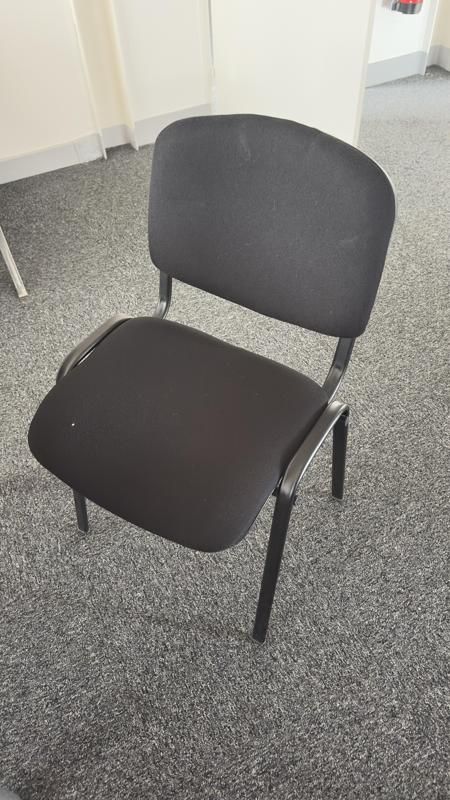 Chaise visiteur - Tissu et métal  - Noir