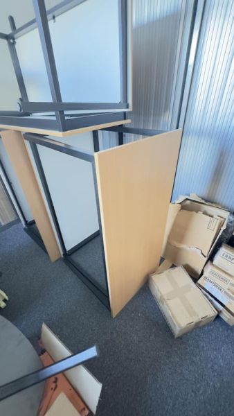 Table de réunion - Bois Et Métal - Blois Gris Et Métal Gris