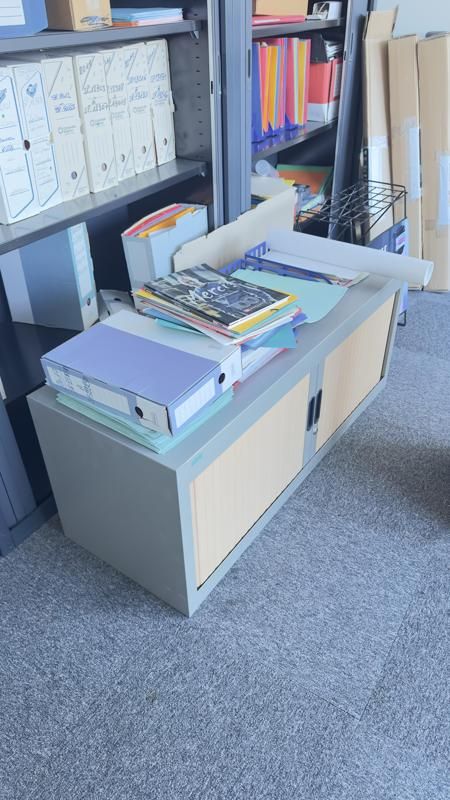 Armoire basse 120 - Bois  - Blois Clair et noir