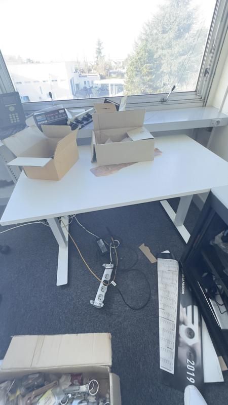 Bureau 120 Droit - Bois Et Métal - Blanc