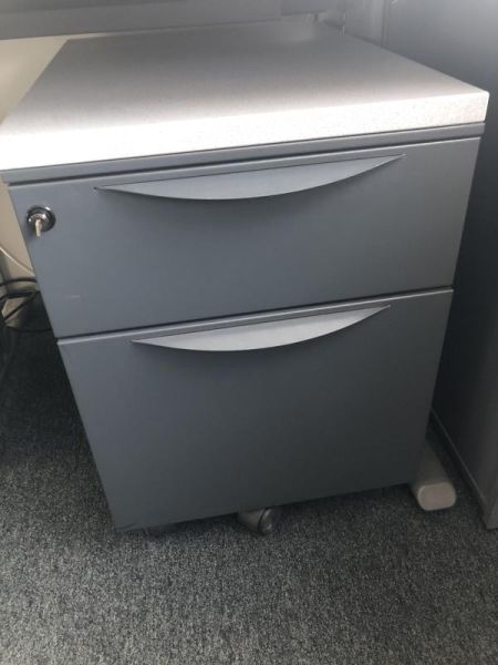 Caisson à roulettes - Métal  - Gris foncé