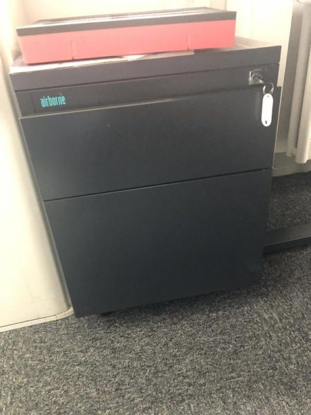 Caisson à roulettes - Métal - Gris foncé