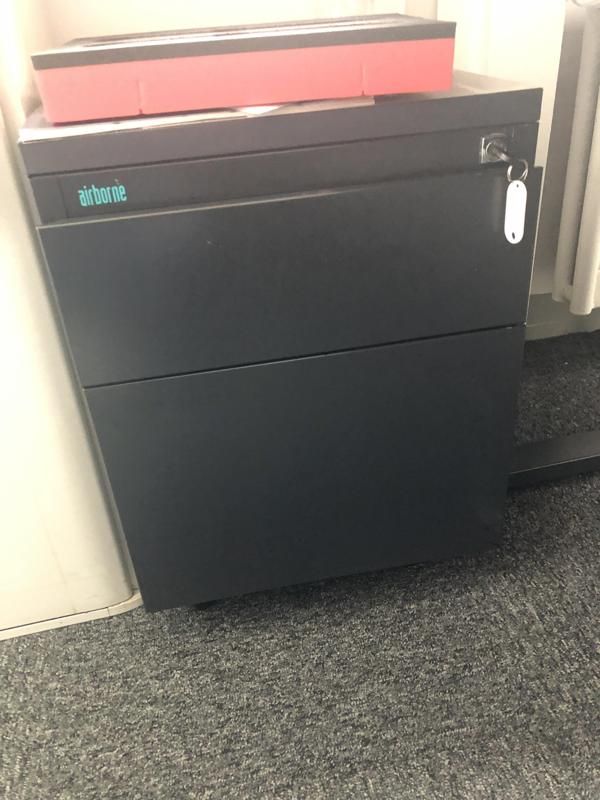 Caisson à roulettes - Métal - Gris foncé