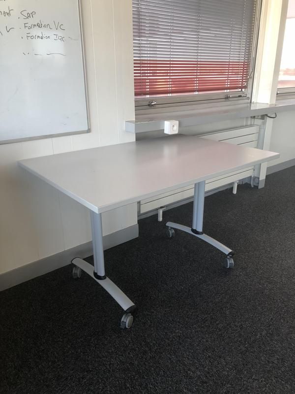 Table de réunion - Bois Et Métal - Blois Gris Et Métal Gris