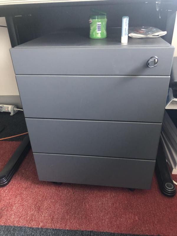 Caisson à roulettes - Métal - Gris foncé