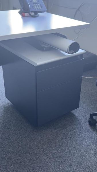 Caisson à roulettes - Métal - Gris foncé