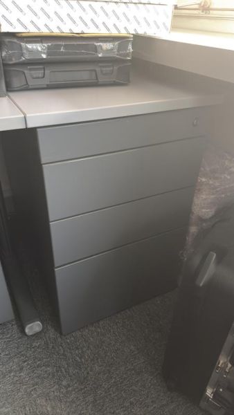 Caisson sans roulettes - Bois Et Métallique - Blois Clair Et Métal Gris