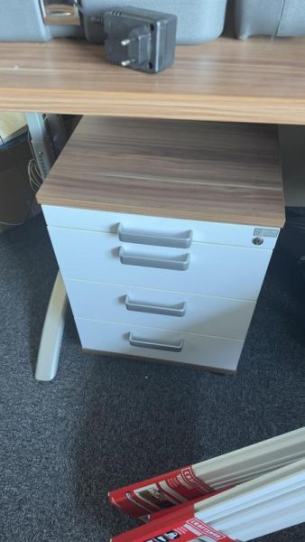 Caisson à roulettes - Bois - Blanc et bois