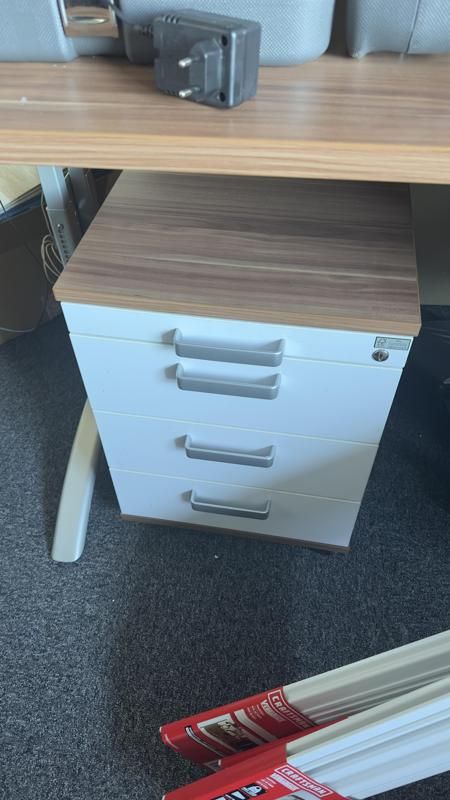 Caisson à roulettes - Bois - Blanc et bois