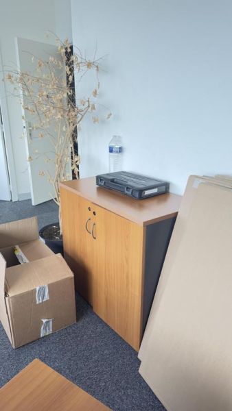 Armoire basse 90 - Bois - Marron Et Noir