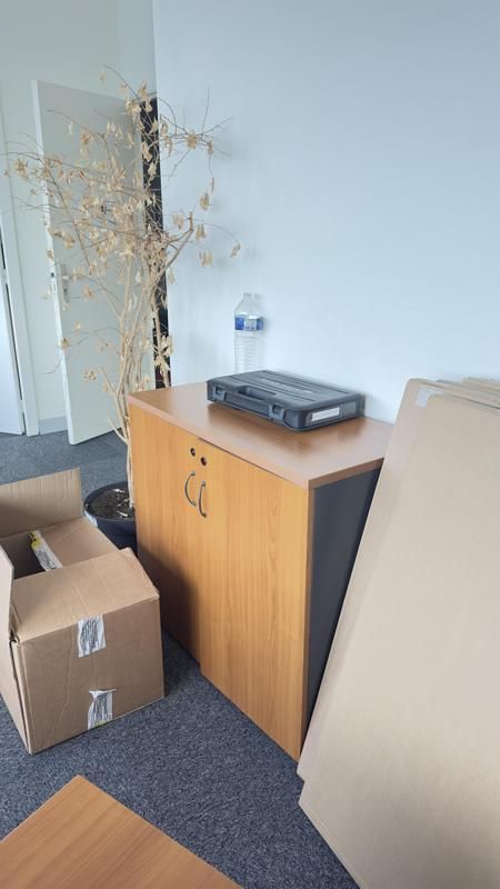 Armoire basse 90 - Bois - Marron Et Noir