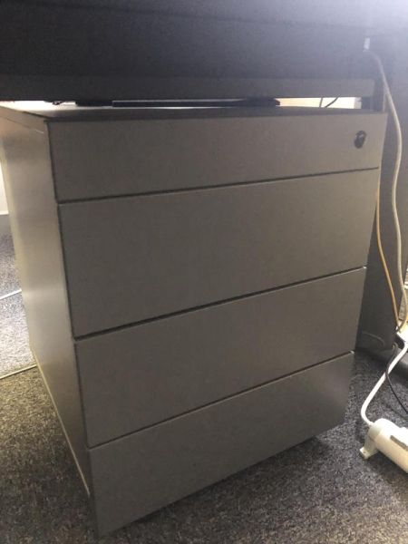 Caisson à roulettes - Métal  - Gris foncé