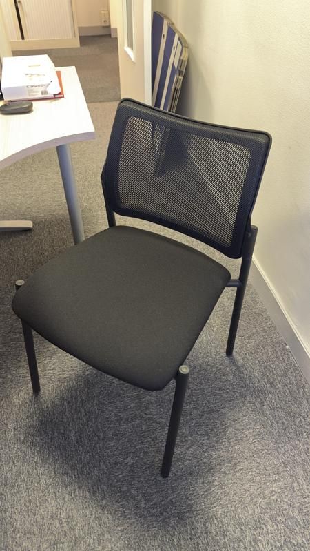 Chaise visiteur - Tissu et métal  - Noir