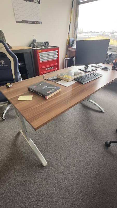 Bureau Direction  - Bois Et Métal - Bois Foncé