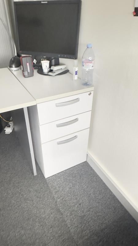 Caisson sans roulettes - Bois Et Métal - Blanc Et Gris