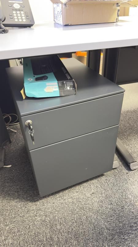 Caisson à roulettes - Métal - Gris foncé