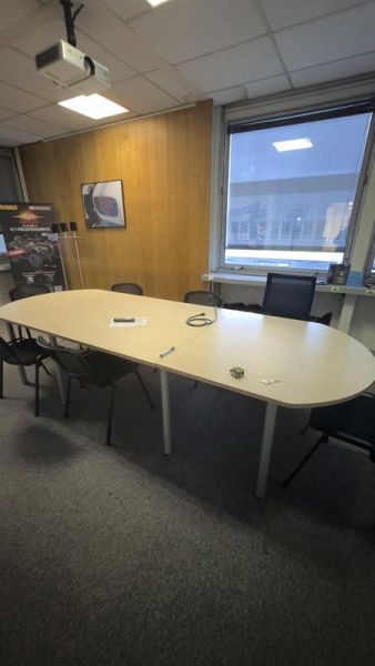 Table de réunion - Bois Et Métal - Bois Clair Et Gris