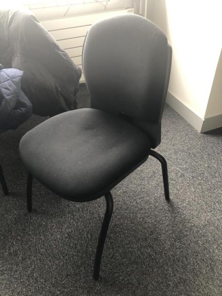 Chaise visiteur - Tissu et métal  - Noir