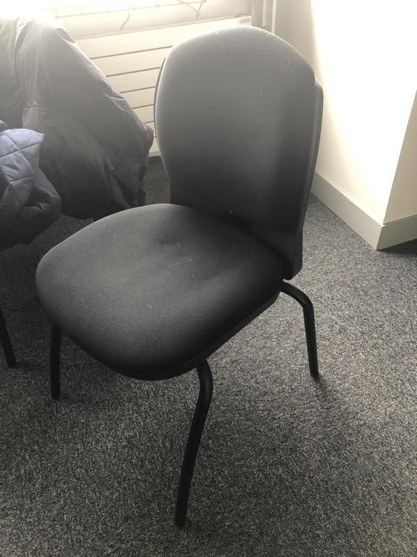 Chaise visiteur - Tissu et métal  - Noir