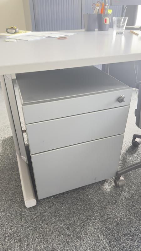 Caisson à roulettes - Métal - Gris Foncé