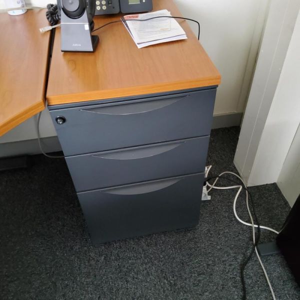 Caisson sans roulettes - Bois Et metal - Bois Clair Et Gris foncé