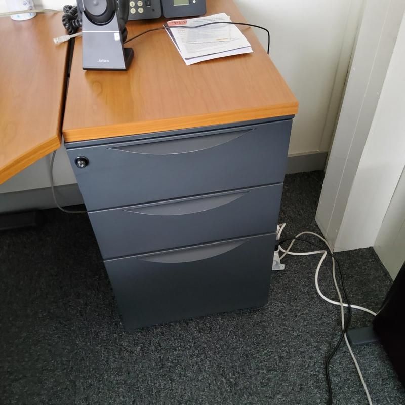 Caisson sans roulettes - Bois Et metal - Bois Clair Et Gris foncé