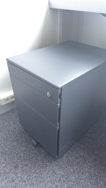 Caisson à roulettes - Métal - Gris Foncé