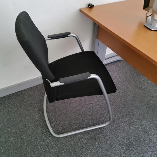 Chaise visiteur - Tissu - Noir