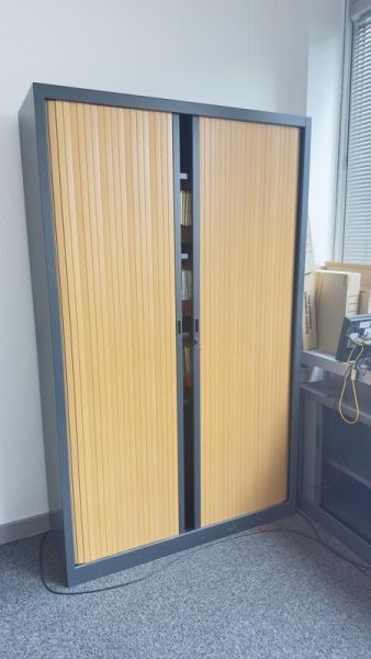 Armoire haute 120 - Bois Et Métal - Marron Et Noir