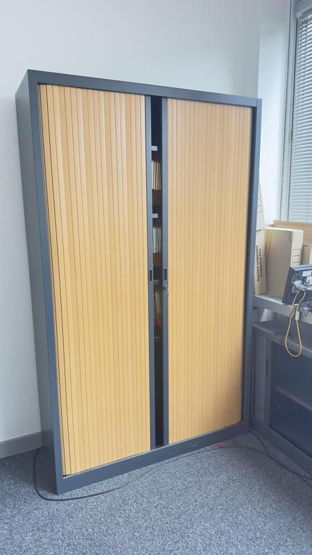 Armoire haute 120 - Bois Et Métal - Marron Et Noir