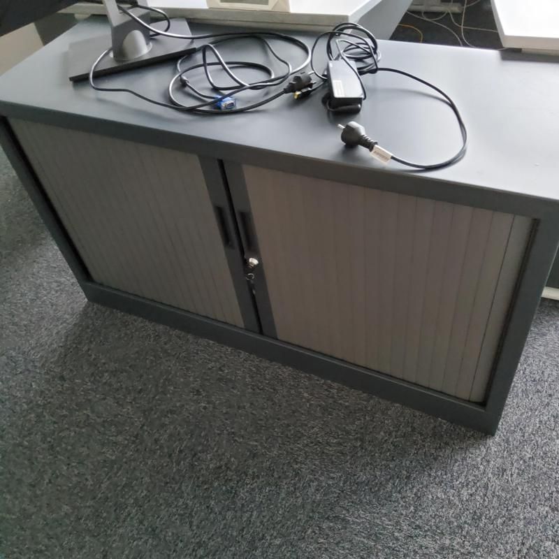 Armoire Basse 120 - Métal - Gris