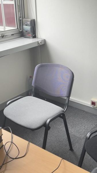 Chaise visiteur - Tissu et métal  - Gris