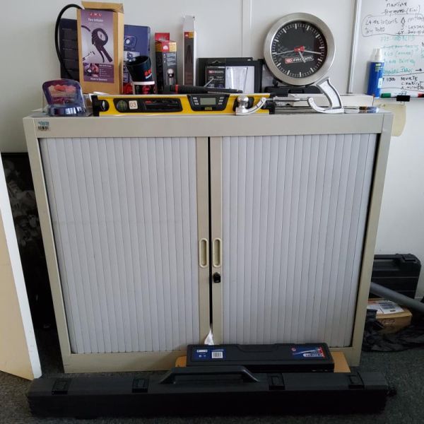 Armoire Basse 120 - Métal - Crème