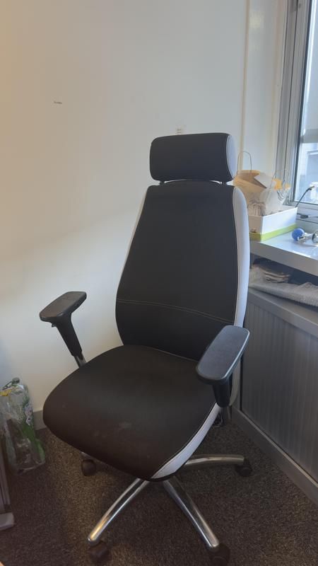 Fauteuil De Bureau - Tissu - Noir Et Gris