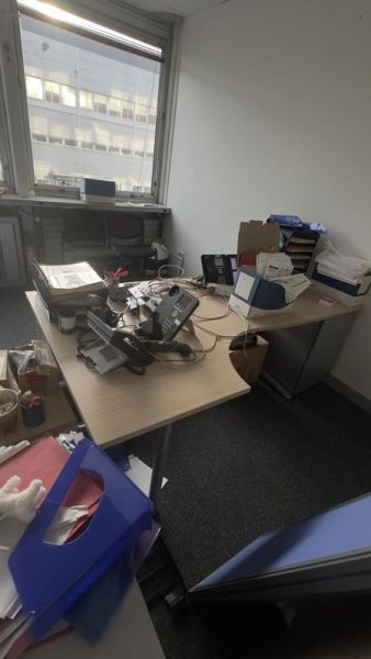 Bureau 180 d'angle G - Plateau Bois Et Pied Métallique - Bois Clair Et Métal Gris