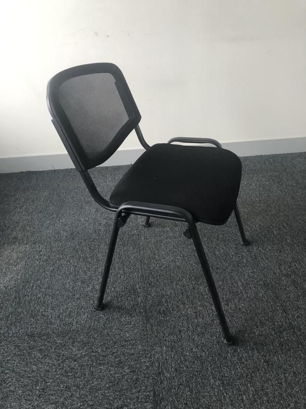 Chaise visiteur - Tissu et métal  - Noir